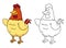 Illustration of educational coloring book -chicken