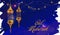 Illustration of Eid mubarak. Beautiful islamic and arabic lantern