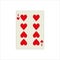 Illustration of an eight of hearts playing card with isolated on a white background