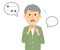 It is an illustration of an elderly man who became speech impaired.