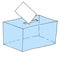 Illustration of an electoral ballot box in which a vote is being deposited