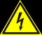 Illustration of an electricity caution sign on a dark background