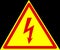 Illustration of an electricity caution sign  isolated on dark background