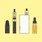 Illustration of electronic cigarette. Devices for vape. Isolated.