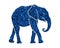 Illustration of elephant blue animal glitter