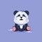 Illustration Emoji character cartoon Panda crying, lot of tears sticker emoticon