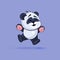 Illustration Emoji character cartoon Panda jumping for joy, happy sticker emoticon