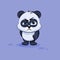 Illustration Emoji character cartoon Panda sticker emoticon with angry emotion
