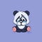 Illustration Emoji character cartoon sad and frustrated Panda crying, tears sticker emoticon