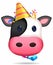 Illustration emoticon cow cartoon isolated