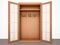 Illustration of Empty open wooden wardrobe