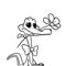 illustration enamored crocodile flower gift coloring cartoon