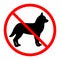 Illustration entrance with dogs prohibited on white background.