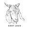 Illustration of face goat, farm animal logo vector