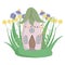 illustration fairy tale house for a fairy or gnome in a flower meadow