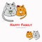 Illustration of family cats