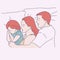 illustration of family sleeping well.