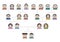 Illustration of Family tree. Family and relatives face icons. Vector illustration.