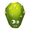 Illustration: The Fantastic Forest Green Cactus Monster isolated on White Background. Realistic