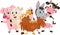 Illustration of Farm Animals cartoon