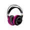 Illustration of a fashionable, modern accessory for transferring music to a person, a pair of professional headphones for