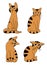 A Illustration Featuring a Cat in Four Distinct Poses
