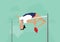 Illustration Of Female Athlete Competing In High Jump Event