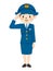 Illustration of a female police officer salute