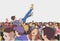 Illustration of festival party and crowd surfing