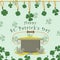 Illustration of festive background cover. on the feast of St. Patricks day, clover leaves on a chain and a pot of leprechaun gold