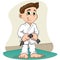 Illustration is a fighter child Character martial arts, judo, karate, jujitso, taekwondo