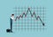 Illustration of financial crisis, stock market and currency, financial trend arrow economic risk crisis, money lost business