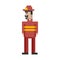 Illustration of fire fighter isolated
