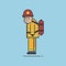 Illustration of fire fighter isolated