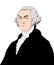 Illustration of the first president of the USA