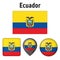 Illustration of the flag of Ecuador, and various icons. Ideal for catalogs of institutional materials