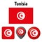 Illustration flag of Tunisia, and several icons. Ideal for catalogs of institutional materials