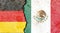 Illustration of the flags of Germany and Mexico separated by a crack - conflict or comparison