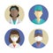 Illustration of flat design. people icons collection. Female surgeon doctor