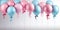illustration of Floating colorful balloons on light background. Holiday concept . Free Space
