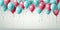 illustration of Floating colorful balloons on light background. Holiday concept . Free Space