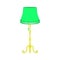 Illustration floor lamp green isolated, for decoration