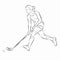 Illustration of floorball player, vector draw