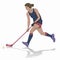 Illustration of floorball player, vector draw