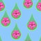 Illustration with floral elements. Rain drops pattern