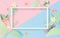 Illustration of Floral and leaf rectangle frame with place for text. Spring season with flowers of pastel sweet tone color.