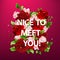 Illustration of flowers with lettering nice to meet you