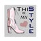 Illustration of Font poster with winter women shoes. Graphic top view footwear for female and lady. Fashion design for