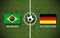Illustration of a football with the flags of Brazil and Germany