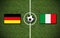 Illustration of a football with the flags of Germany and Italy